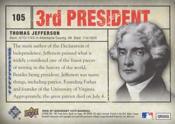 2008 SP Legendary Cuts #105 Thomas Jefferson Back