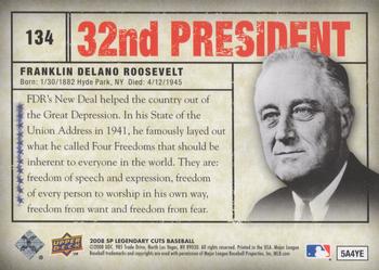 2008 SP Legendary Cuts #134 Franklin D. Roosevelt Back
