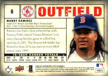 2008 SP Legendary Cuts #6 Manny Ramirez Back