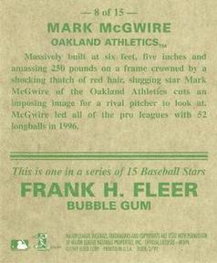 1997 Fleer - Goudey Greats #8 Mark McGwire Back
