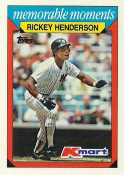 1988 Topps Kmart Memorable Moments #13 Rickey Henderson Front