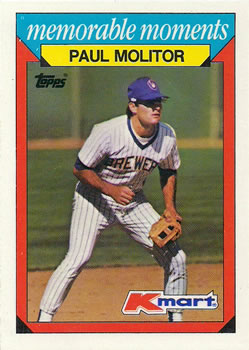 1988 Topps Kmart Memorable Moments #17 Paul Molitor Front