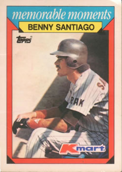 1988 Topps Kmart Memorable Moments #24 Benny Santiago Front