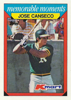 1988 Topps Kmart Memorable Moments #4 Jose Canseco Front