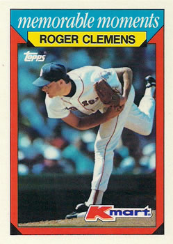 1988 Topps Kmart Memorable Moments #7 Roger Clemens Front