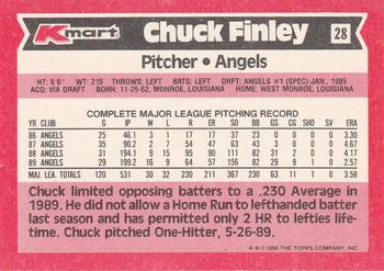 1990 Topps Kmart Super Stars #28 Chuck Finley Back