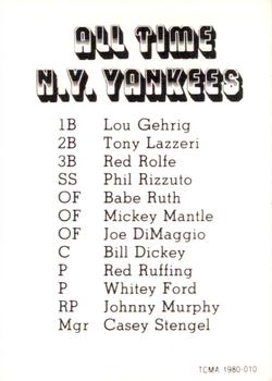 1980 TCMA All Time New York Yankees #1980-010 Whitey Ford Back