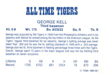 1980 TCMA All Time Detroit Tigers #001 George Kell Back