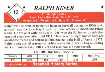 1979 TCMA The 1950’s #13 Ralph Kiner Back