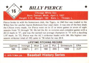 1979 TCMA The 1950’s #16 Billy Pierce Back