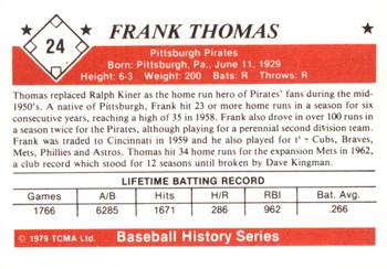 1979 TCMA The 1950’s #24 Frank Thomas Back