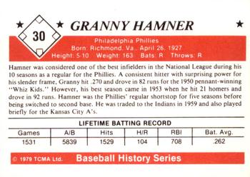 1979 TCMA The 1950’s #30 Granny Hamner Back