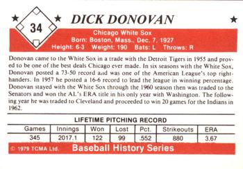 1979 TCMA The 1950’s #34 Dick Donovan Back
