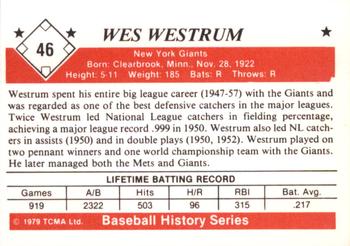 1979 TCMA The 1950’s #46 Wes Westrum Back