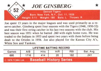 1979 TCMA The 1950’s #52 Joe Ginsberg Back