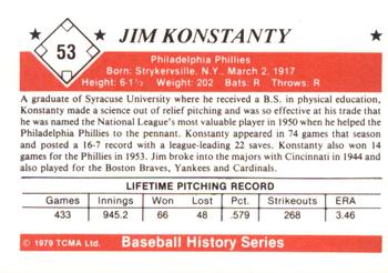 1979 TCMA The 1950’s #53 Jim Konstanty Back