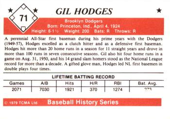 1979 TCMA The 1950’s #71 Gil Hodges Back