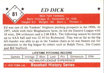 1979 TCMA The 1950’s #81 Ed Dick Back