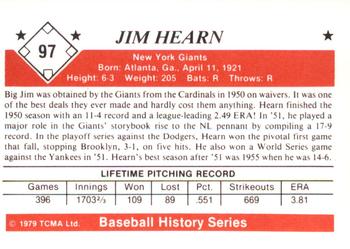 1979 TCMA The 1950’s #97 Jim Hearn Back