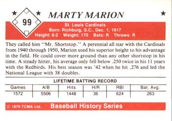 1979 TCMA The 1950’s #99 Marty Marion Back