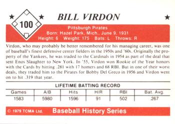 1979 TCMA The 1950’s #100 Bill Virdon Back
