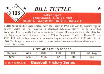 1979 TCMA The 1950’s #103 Bill Tuttle Back