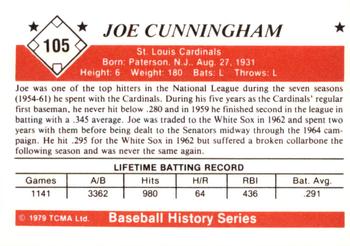1979 TCMA The 1950’s #105 Joe Cunningham Back