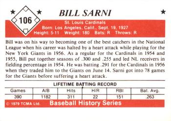 1979 TCMA The 1950’s #106 Bill Sarni Back