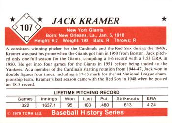 1979 TCMA The 1950’s #107 Jack Kramer Back