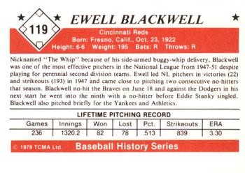 1979 TCMA The 1950’s #119 Ewell Blackwell Back