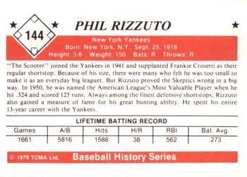1979 TCMA The 1950’s #144 Phil Rizzuto Back