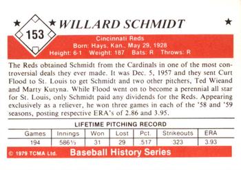 1979 TCMA The 1950’s #153 Willard Schmidt Back