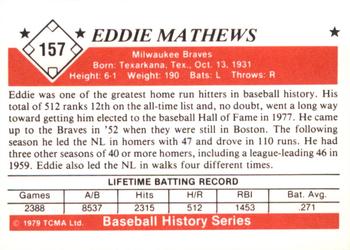 1979 TCMA The 1950’s #157 Eddie Mathews Back