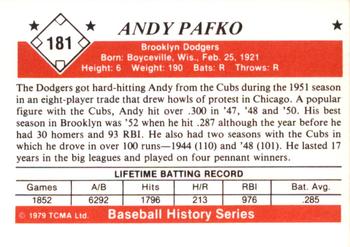 1979 TCMA The 1950’s #181 Andy Pafko Back