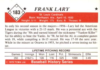 1979 TCMA The 1950’s #183 Frank Lary Back