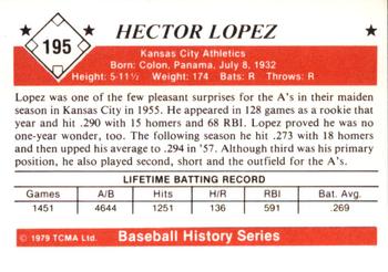 1979 TCMA The 1950’s #195 Hector Lopez Back