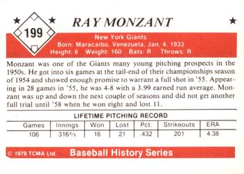 1979 TCMA The 1950’s #199 Ray Monzant Back