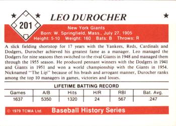 1979 TCMA The 1950’s #201 Leo Durocher Back