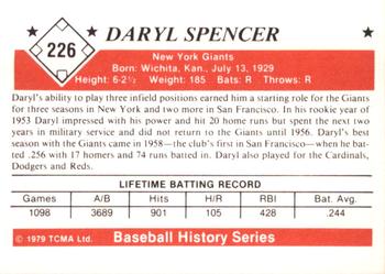 1979 TCMA The 1950’s #226 Daryl Spencer Back