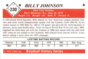 1979 TCMA The 1950’s #230 Billy Johnson Back