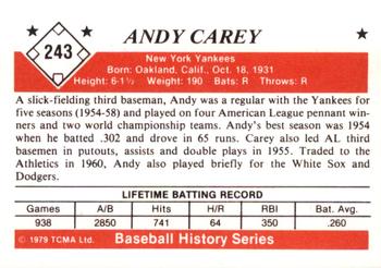 1979 TCMA The 1950’s #243 Andy Carey Back