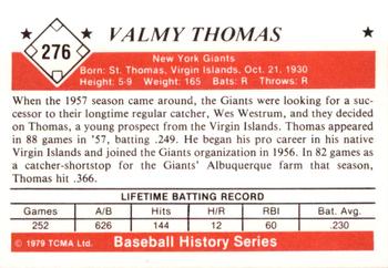 1979 TCMA The 1950’s #276 Valmy Thomas Back
