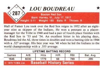 1979 TCMA The 1950’s #287 Lou Boudreau Back