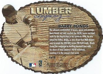 1997 Fleer - Lumber Company #4 Barry Bonds Back
