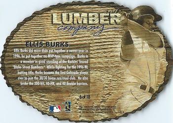 1997 Fleer - Lumber Company #6 Ellis Burks Back