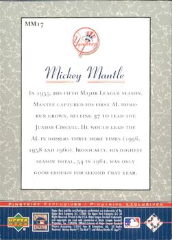 2001 Upper Deck - Pinstripe Exclusives Mickey Mantle #MM17 Mickey Mantle  Back