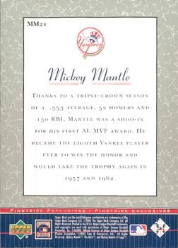 2001 Upper Deck - Pinstripe Exclusives Mickey Mantle #MM21 Mickey Mantle  Back