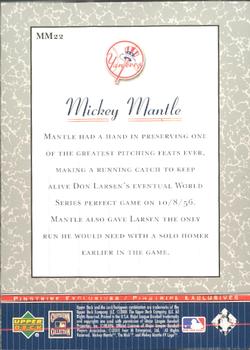 2001 Upper Deck - Pinstripe Exclusives Mickey Mantle #MM22 Mickey Mantle  Back
