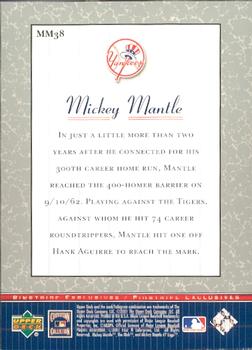 2001 Upper Deck - Pinstripe Exclusives Mickey Mantle #MM38 Mickey Mantle  Back