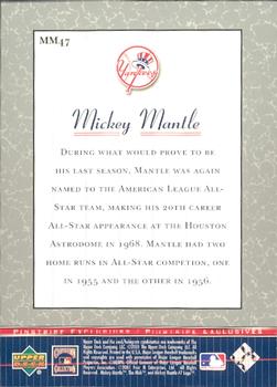 2001 Upper Deck - Pinstripe Exclusives Mickey Mantle #MM47 Mickey Mantle  Back